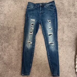 KanCan Ripped Skinny Jeans in Deep Blue